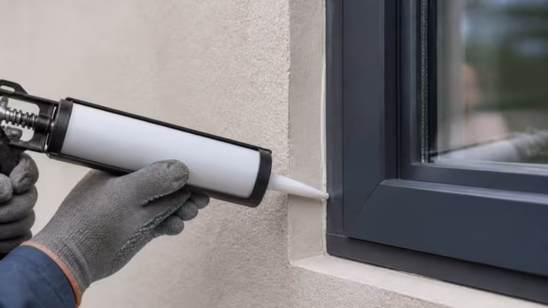 Fitter sealing around a new aluminium window frame